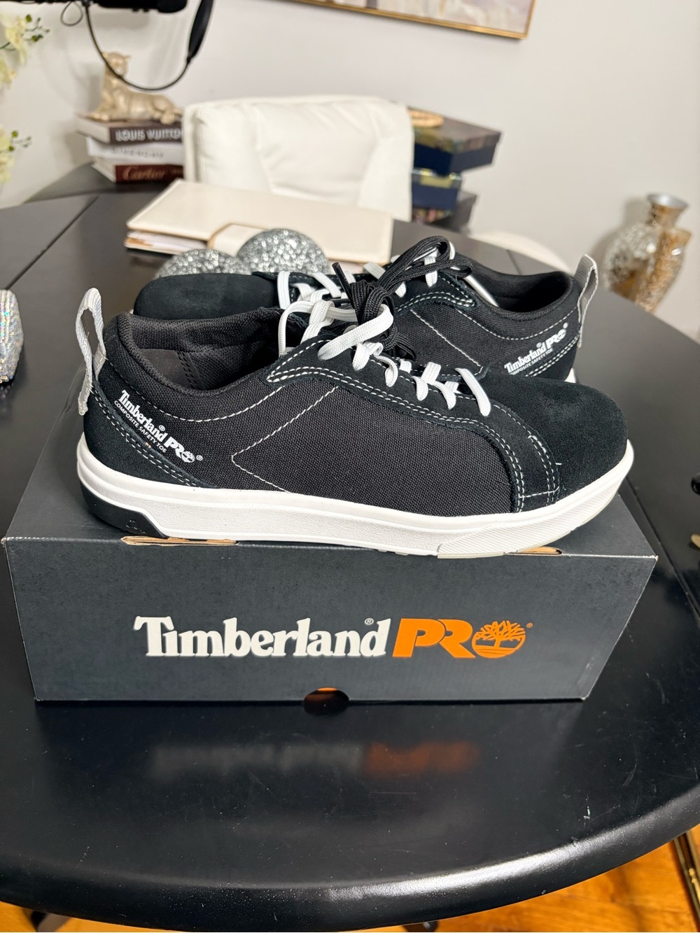 Timberland PRO Black & White Low-Top Work Loafers